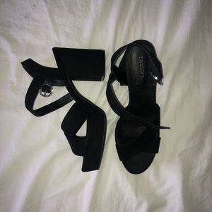 black platform heels